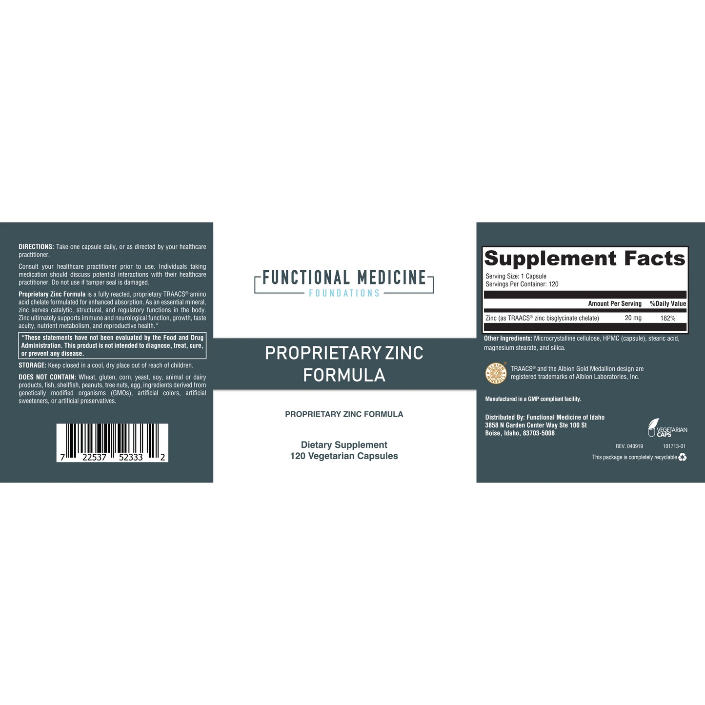 Proprietary Zinc Formula - 120ct