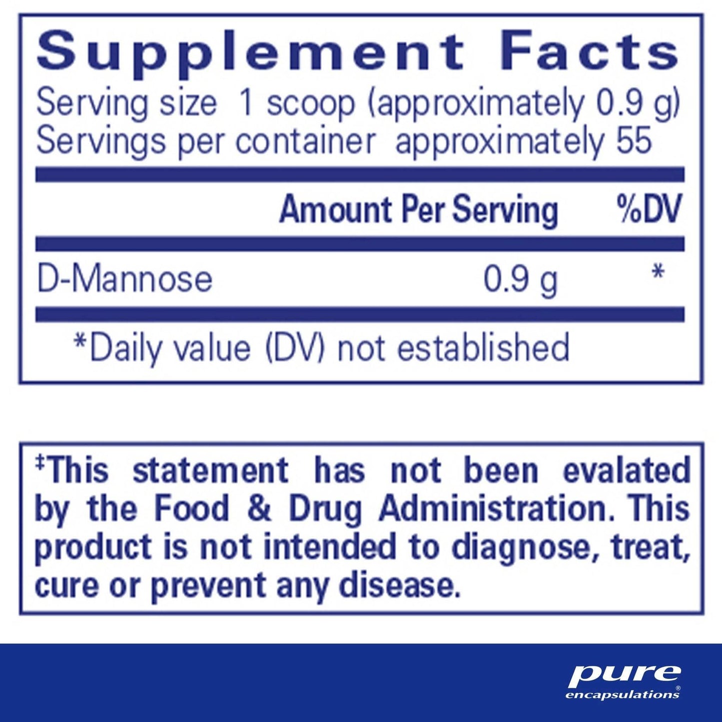 Pure Encapsulations  - D-Mannose Powder - 50 Grams