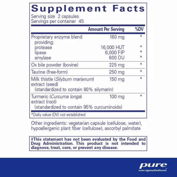 Pure Encapsulations - Digestion GB - 180ct