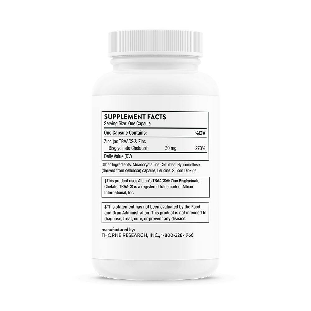 Thorne - Zinc Bisglycinate 30mg 60ct