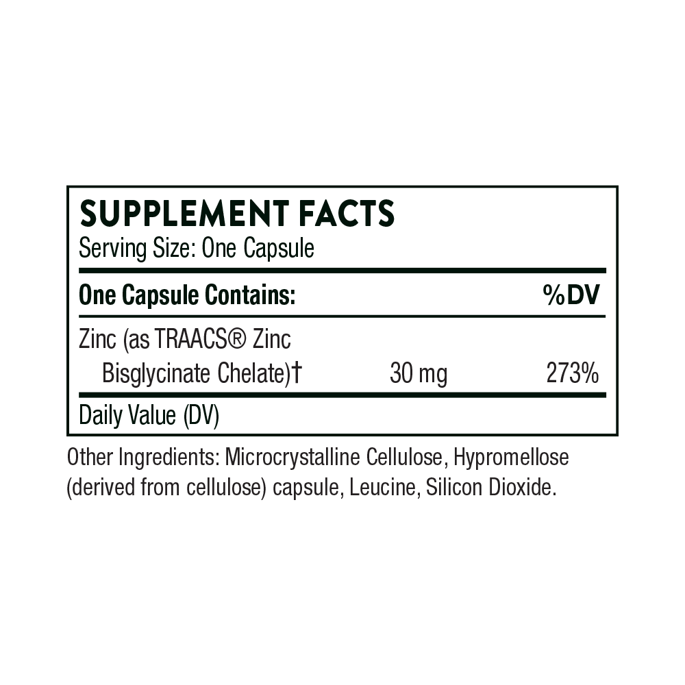 Thorne - Zinc Bisglycinate 30mg 60ct