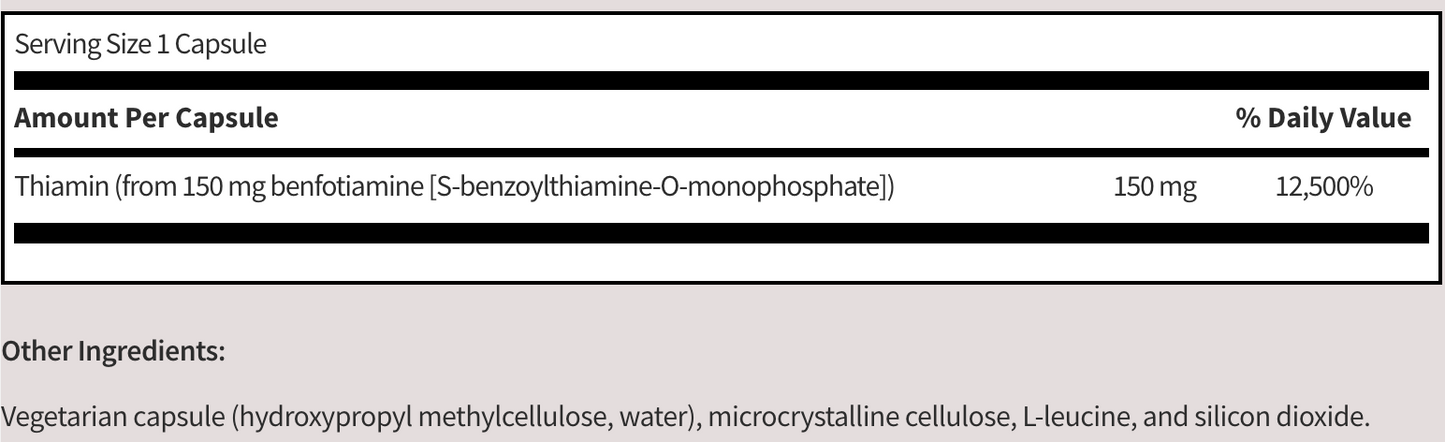 Klaire Labs - Benfotiamine 60ct