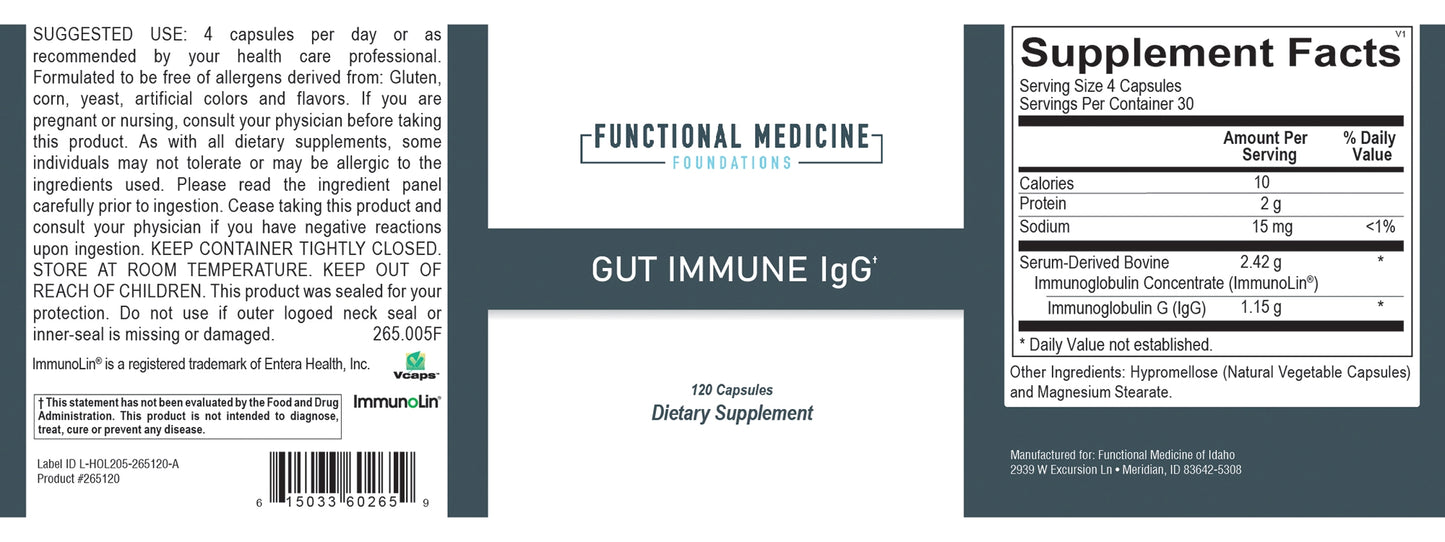 Gut Immune IgG 120ct (formerly SBI Protect Capsules)