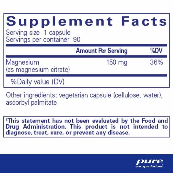 Pure Encapsulations  - Magnesium Citrate - 90ct