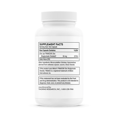 Thorne - Zinc Bisglycinate 30mg 60ct